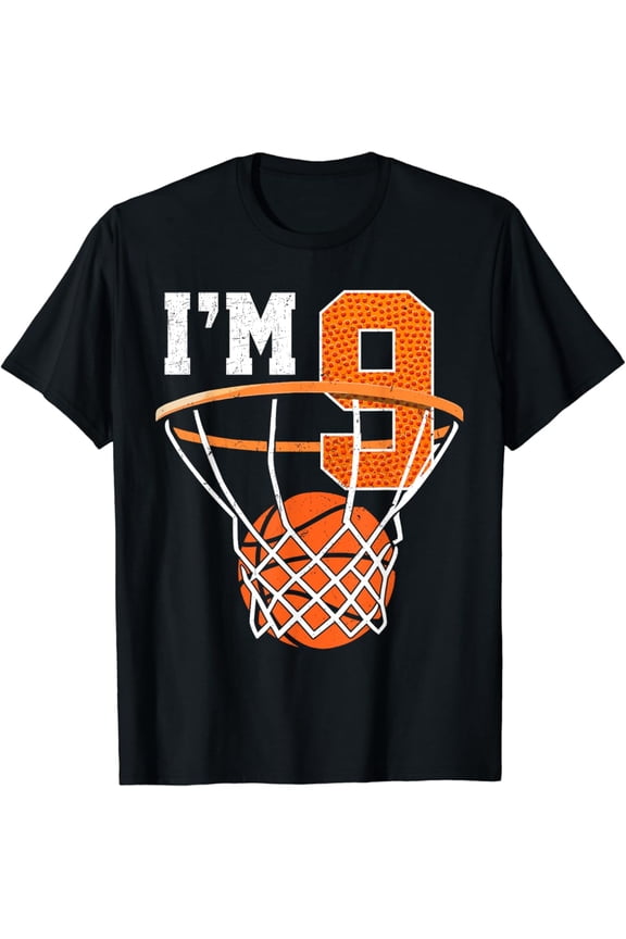 9th Birthday Shirt For Basketball Nine Year Old T-Shirt