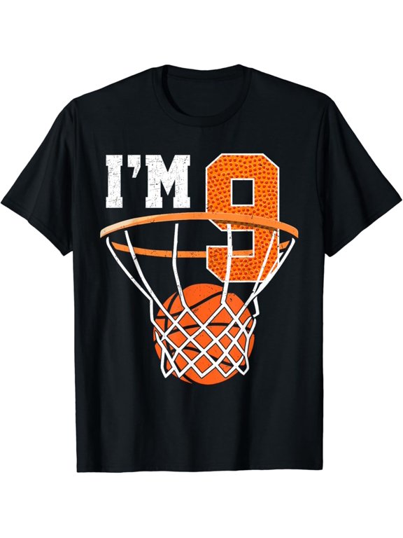 9th Birthday Shirt For Basketball Nine Year Old T-Shirt