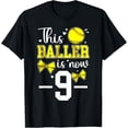 thumbnail image 1 of 9th Birthday Softball Girl Nine Year Old Softball Player T-Shirt, 1 of 5