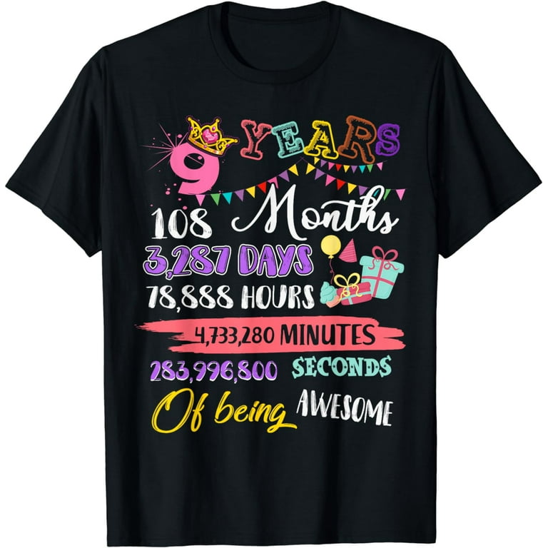 9th Birthday Gift T Shirt 9 Years Old Being Awesome Tee 9th Birthday Gift T Shirt 9 Years Old Being Awesome Tee