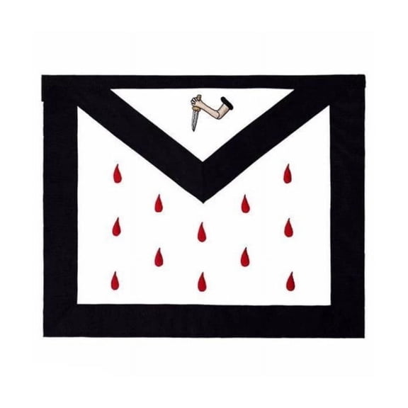 9th Degree Scottish Rite Apron - Black & White with Golden Bullion and Silk Machine Embroidery