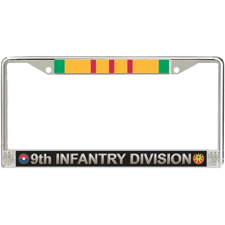 9th Infantry Division Vietnam Veteran Service Ribbon License Plate Frame
