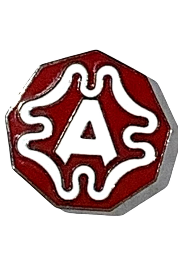 9th Ninth Army WWII AFRICOM Simpson Lapel / Hat Pin 7/8"D, Red w/ White Text