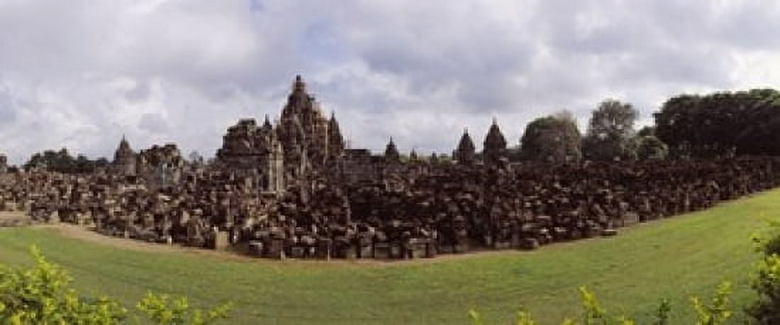 9th century Hindu temple Prambanan on Java Island Indonesia Canvas Art - Panoramic Images (30 x 13)