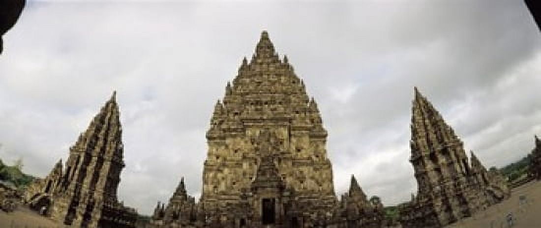 9th century Hindu temple Prambanan on Java Island Indonesia Canvas Art - Panoramic Images (30 x 13)