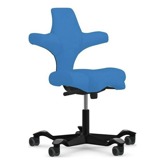 9to5 Seating Capisco 40" Fabric Office Chair in Electric Blue/Black