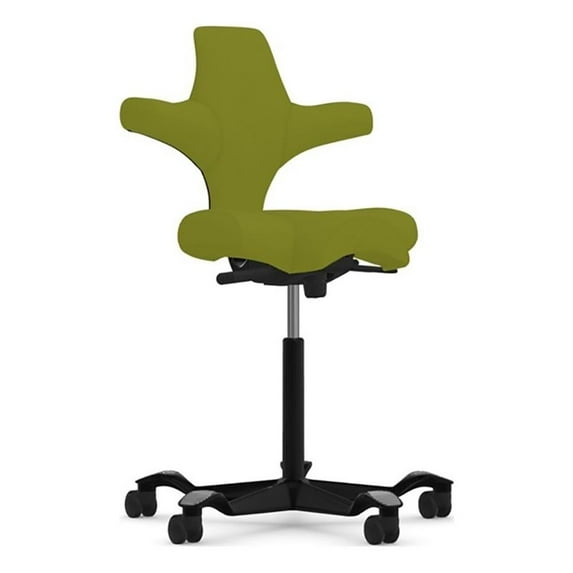 9to5 Seating Capisco 50" Fabric Office Chair in Apple Green/Black