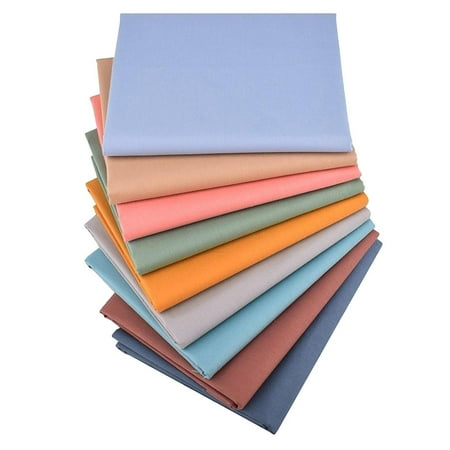 9x Bright Solid Quarters Quilting Cotton Fabric Bundles DIY Sewing Patchwork