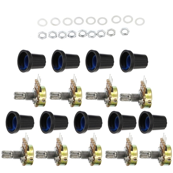 9x Carbon Film Metal Potentiometer 500K ohm Resistance Value, Precision Control for Guitar Amps Audio Devices Potentiometer