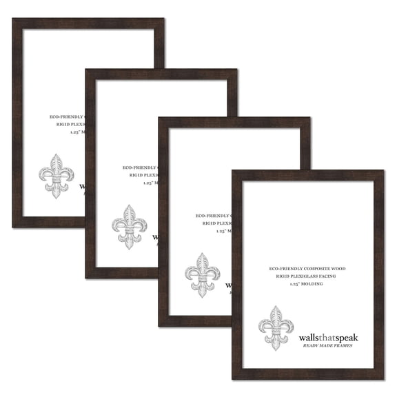 9x10 Espresso Brown Picture Frame for Puzzles Posters Photos or Artwork, Set of 4
