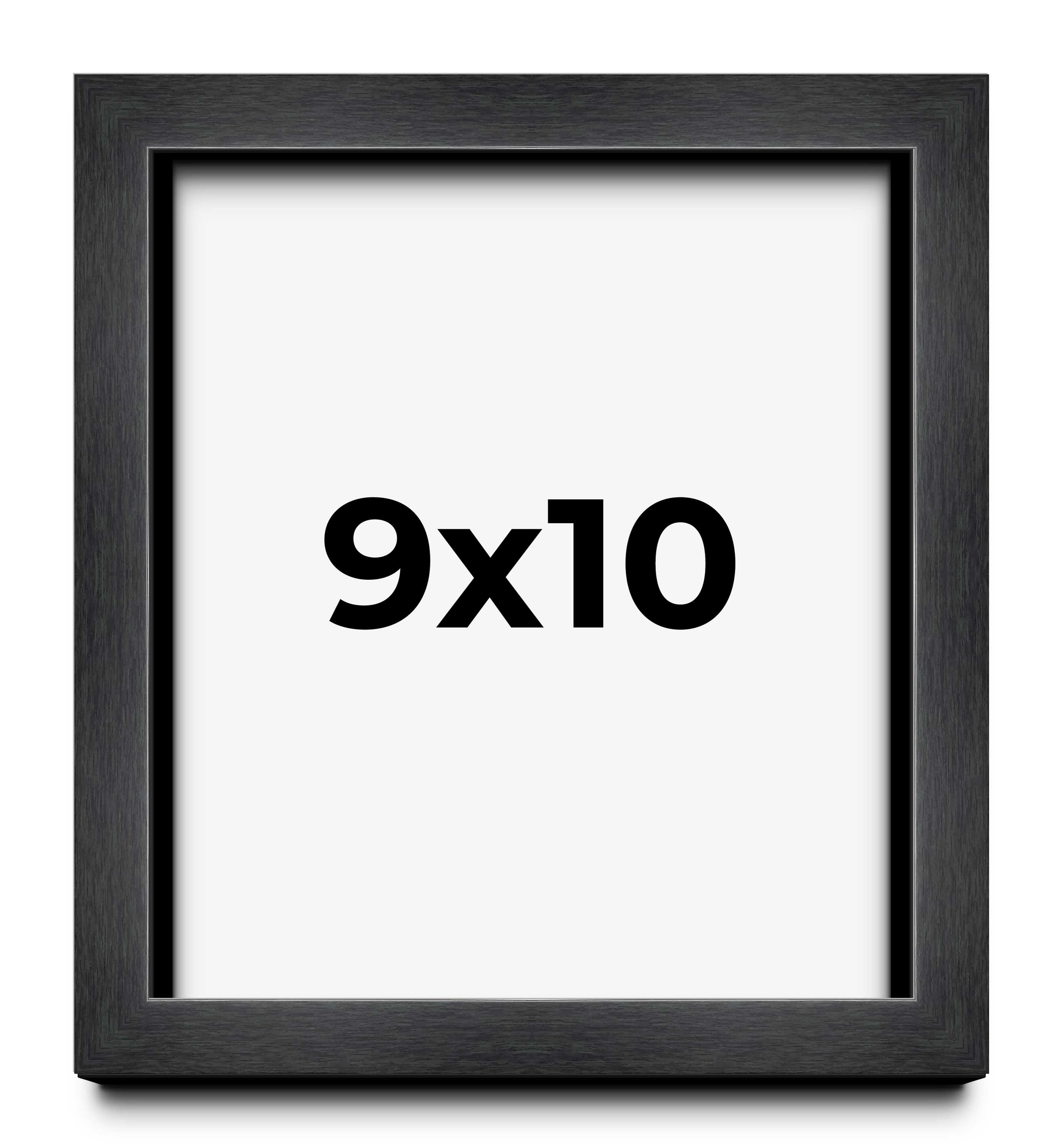 9x10 Frame Black Charcoal Grey Wood Textured Picture Frame | 0.75 Inch ...