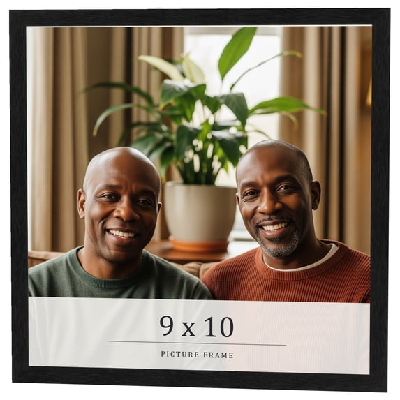 9x10 Frame Black Charcoal Grey Wood Textured Picture Frame | 0.75 Inch Moulding Width | Gunmetal
