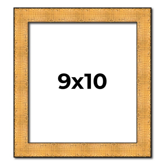 9x10 Frame Gold Rustic Solid Wood Picture Frame | 1.25 Inch Wide Moulding | Rustique Gold