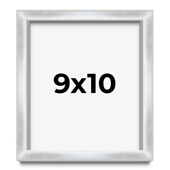 9x10 Frame Silver Whitewashed Wood Grain Solid Wood Shadow Box | 0.75 Inch Moulding Width | 0.75