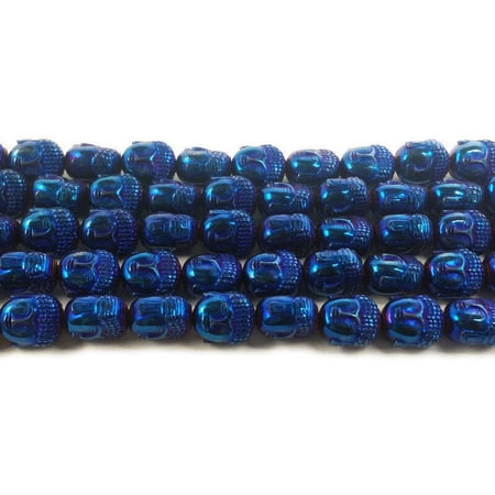 9x10mm Blue Hematite Buddha Head Beads Genuine Gemstone Natural Jewelry Making