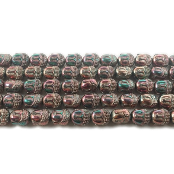 9x10mm Red Rainbow Hematite Buddha Head Beads Genuine Gemstone Natural Jewelry Making