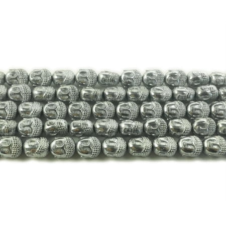 9x10mm Silver Hematite Buddha Head Beads Genuine Gemstone Natural Jewelry Making
