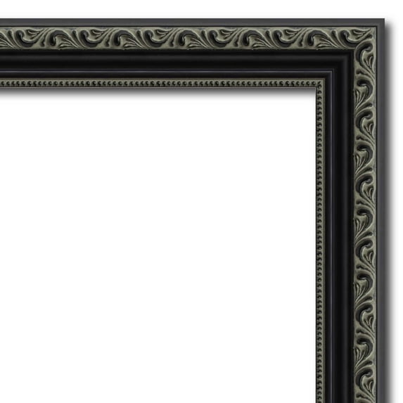 9x11 Antique Black Picture Frame - UV Acrylic, Foam Board Backing, Hanging Hardware