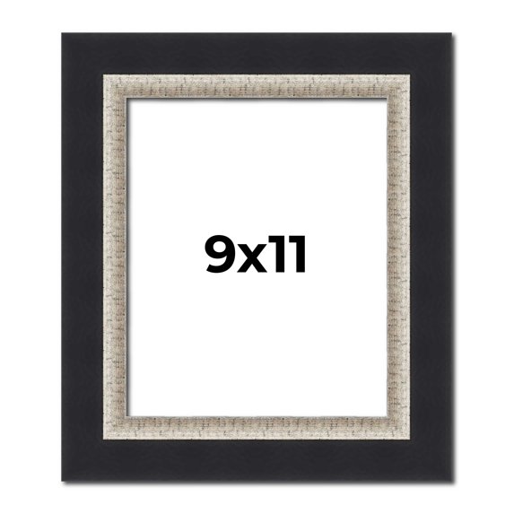 9x11 Frame Black Real Wood Picture Frame Width 2.25 Inches | Interior Frame Depth 0.5 Inches |