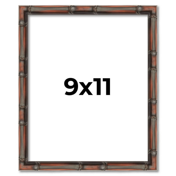 9x11 Frame Brown Bamboo with Dark Coffee/Walnut Finish | Solid Wood Picture Frame Width 0.75 Inches