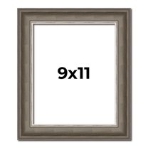 9x11 Frame Brown Solid Wood Picture Frame | 1.75 Inch Moulding Width | Austin Frame Complete with