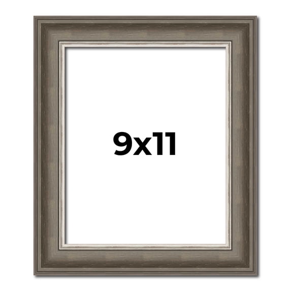 9x11 Frame Brown Solid Wood Picture Frame | 1.75 Inch Moulding Width | Austin Frame Complete with