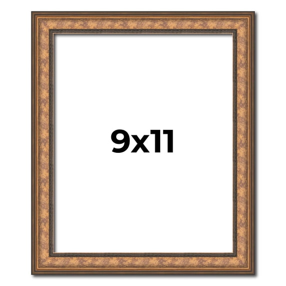 9x11 Frame Gold Real Wood Picture Frame Width 1.25 inches | Interior Frame Depth 0.5 inches |