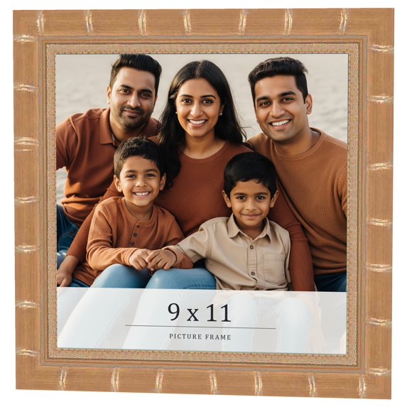 9x11 Frame Gold Real Wood Picture Frame Width 1.5 inches | Interior Frame Depth 0.5 inches | Rustic