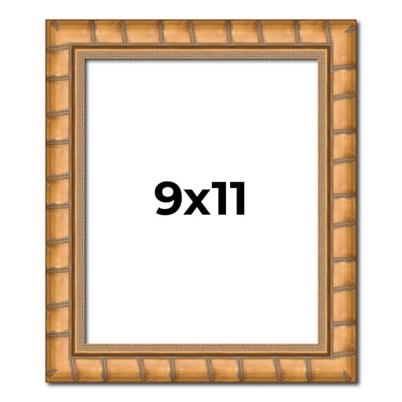9x11 Frame Gold Real Wood Picture Frame Width 1.5 inches | Interior Frame Depth 0.5 inches | Rustic