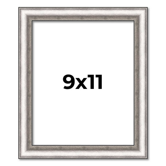 9x11 Frame Silver Real Wood Picture Frame Width 1.25 Inches | Interior Frame Depth 0.5 Inches |
