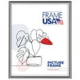thumbnail image 1 of 9x11 Picture Frame – Silver Metal I Style AF730-PI, 0.375 Inch Metal Moulding, Includes Glass and Backing, Wall Display Frame for Art, Posters, or Photos – Frame USA, 1 of 4