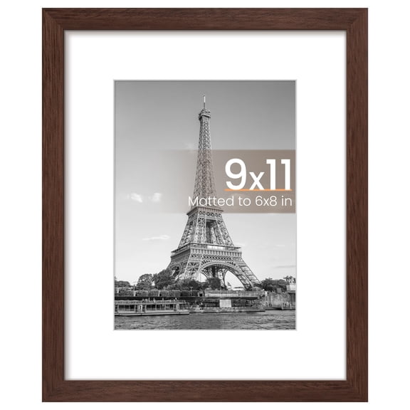 9x11 Picture Frame, Wall Decor Photo Frames, 1 Pack | 9 x 11 Frame, 6x8 Frame with Mat for Gallery Wall, Family, Baby, Dog, Dorm, Christmas