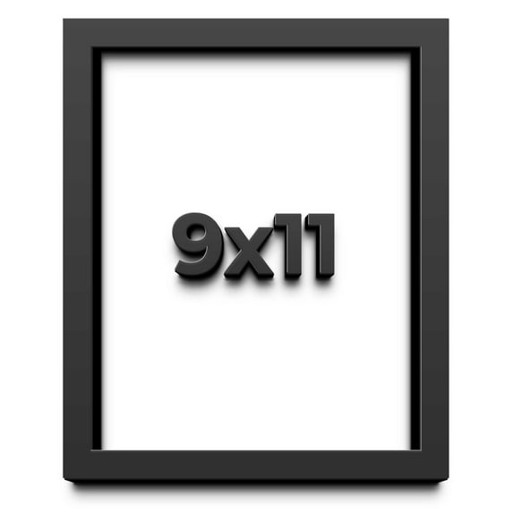 9x11 Shadow Box Frame Black | 1 inches Deep Real Wood Contemporary Shadowbox Display Frame | UV