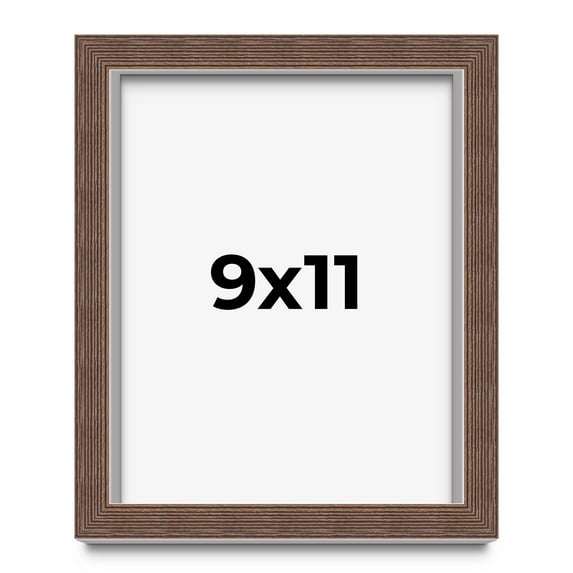 9x11 Shadow Box Frame Brown | 1.125 inches Deep Real Wood Rustic Shadowbox Display Frame | UV