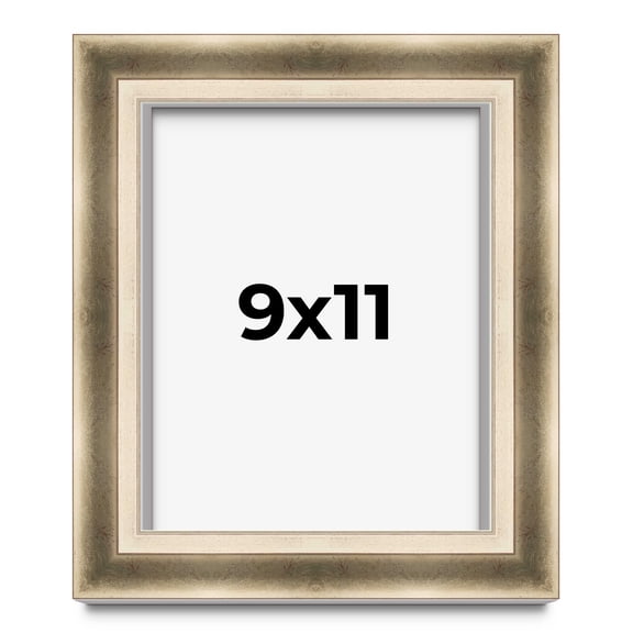 9x11 Shadow Box Frame Silver | 1.75 inches Deep Real Wood Traditional Shadowbox Display Frame | UV