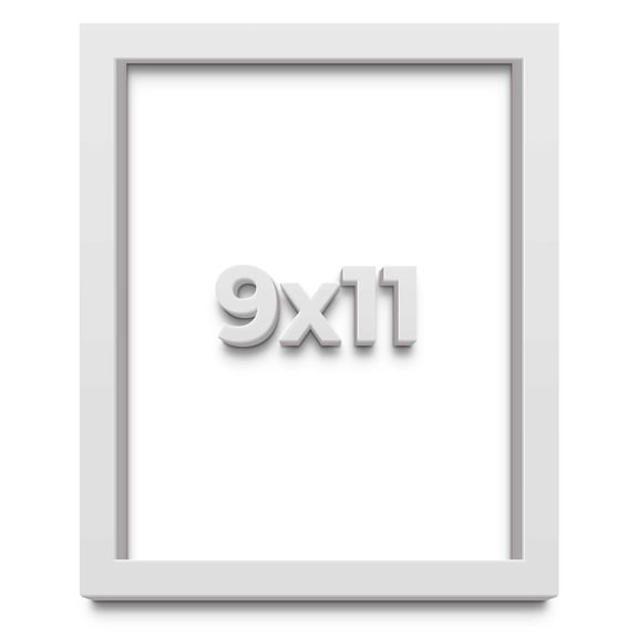 9x11 White Shadowbox Frame - Interior Size 9x11 by 1 Inches - Made to Display Items Up To 1 Inches Deep