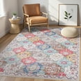 thumbnail image 1 of Toyoso 9x12 Area Rug Living Room Rugs - Washable Vintage Floral Soft Thin Large Rug Indoor Floor No Slip Rug Carpet for Bedroom Under Dining Table Home Office Decor - Multi Red, 1 of 8