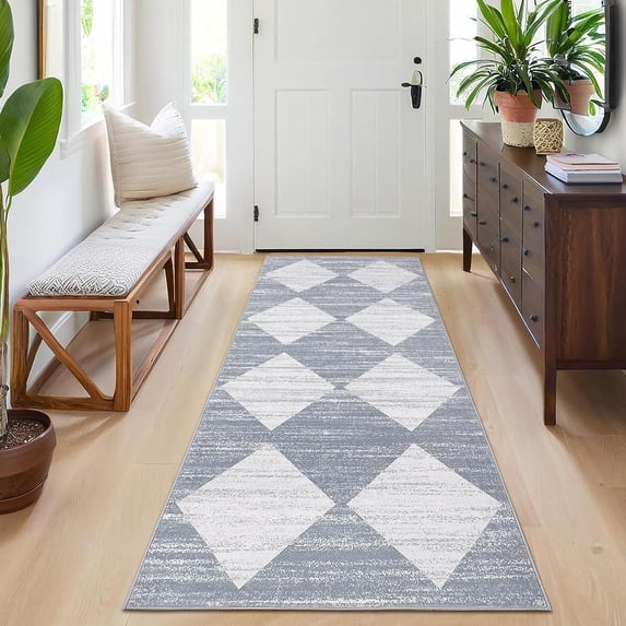 9x12 Area Rug Trellis Rugs for Living Room,Washable Modern Trellis Carpet for Bedroom, Non Slip Low Pile Carpet for Home Office Decor
