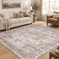 9x12 Area Rugs For Living Room: Washable Neutral Soft Brown Rug ...