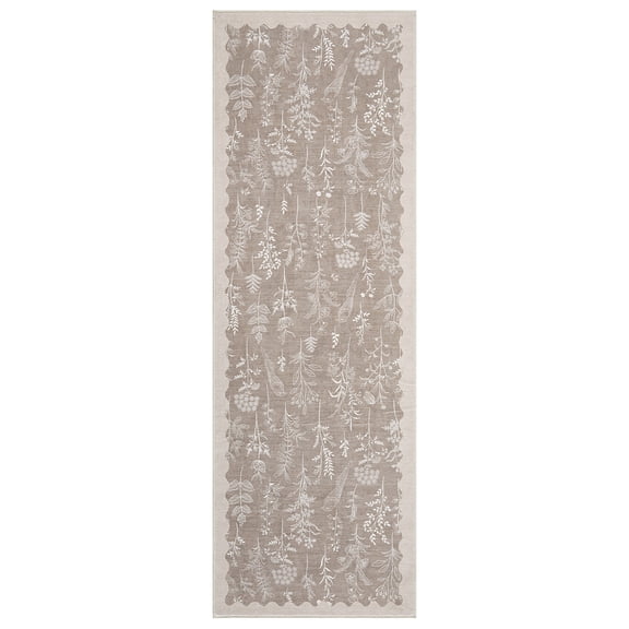 9x12 Under Bed Machine Washable Area Rugs, Modern Floral Print Floor Cover Carpet with Non Slip Backing Stain Resistant Farmhouse Rug for Nursery, Living Room, Office