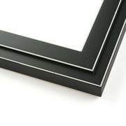 9x12 Black Two-Step Wood Frame w/ a White Accent - 'Pinstripe' Thin - Great for Posters, Photos,