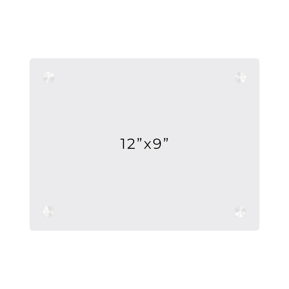 9x12 Dry Erase Board for Wall - with .25 Clear Acrylic and White Stand Off Finish - Perfect Whiteboard for Office, Home, Classroom - Durable and Stylish .25 Clear Acrylic Dry Erase Board