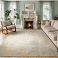 thumbnail image 1 of Toyoso 9x12 Extra Large Modern Abstract Area Rug - Grey & Gold Watercolor Carpet, Machine Washable Non-Slip Indoor Rug, 0.25" Low Pile Stain Resistant Carpet for Master Bedroom, 1 of 8