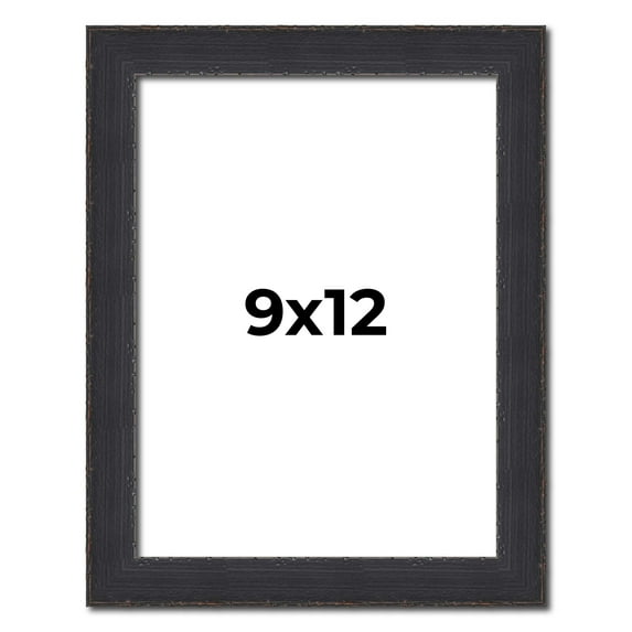 9x12 Frame Black Real Wood Picture Frame Width 1.25 Inches | Interior Frame Depth 0.5 Inches |