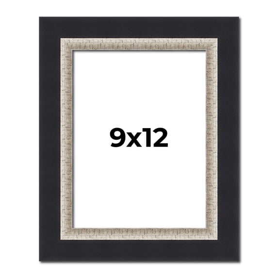 9x12 Frame Black Real Wood Picture Frame Width 2.25 Inches | Interior Frame Depth 0.5 Inches |