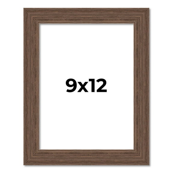 9x12 Frame Brown Farmhouse Solid Wood Picture Frame Width 1.5 Inches | Interior Frame Depth 0.5