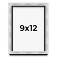 thumbnail image 1 of 9x12 Frame Brushed Silver Solid Wood Picture Frame | 0.75 Inch Moulding Width | Rabbet Depth 0.75, 1 of 5