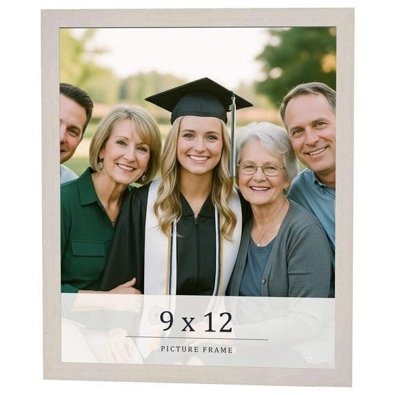 9x12 Frame White Wheat Solid Wood Picture Frame | Moulding Width 0.75 Inches | Interior Depth 0.5