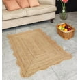 thumbnail image 1 of 9x12 Ft Natural Jute Premium Scalloped Jute Rug – Handcrafted Natural Braided Carpet for Living Room, Bedroom, Entryway – Boho Home Decor, 1 of 5