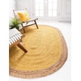 thumbnail image 1 of 9x12 Ft Oval Yellow Jute Area Rug, Hand-Woven, Reversible, Farmhouse Boho Style, Durable & Pet-Friendly Rug for Living Room, Dining Room, and Bedroom, 1 of 5